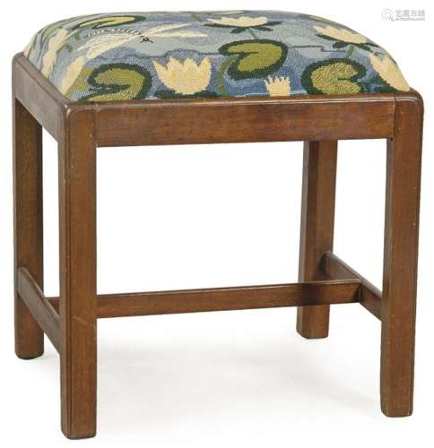 Jorge III stool in mahogany wood, with straight legs joined ...