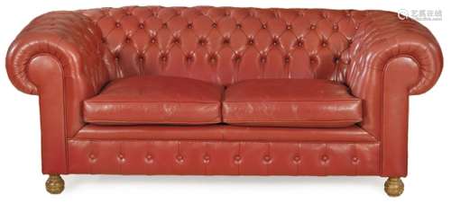 Two-seater "Chesterfield" sofa, with upholstery in...