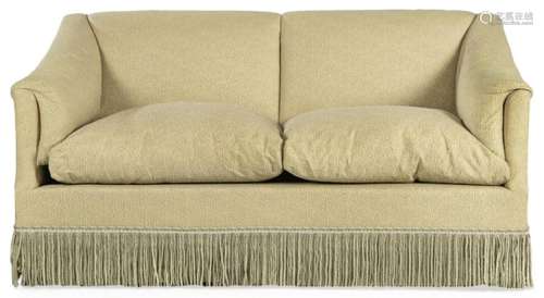 Sofa with fabric upholstery, fringes and feather filling. S....