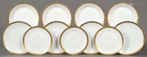 White enameled porcelain tableware with gold edge from Rosen...