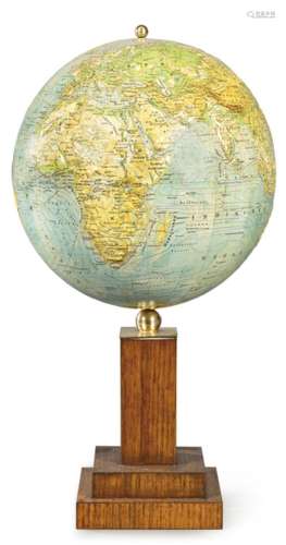 German Globe by Räths,h. 1945. With oak foot. Height: 63 cms...