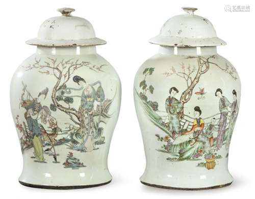 Pair of Chinese porcelain sharks with enamels from the Rose ...
