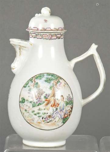Coffee pot with porcelain lid from the Compania de Indias, I...