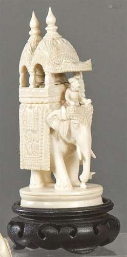 Elephant with Palanquin" carved in ivory, Anglo-Indian ...