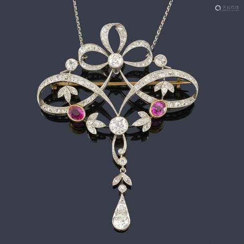 Belle époque' pendentif with old-cut and rose-cut …