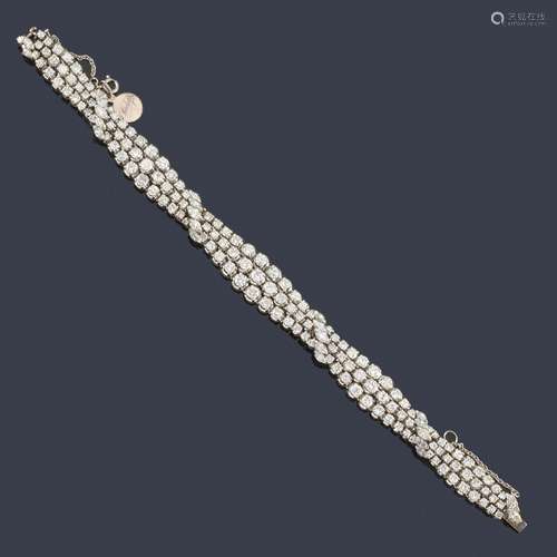 Triple riviere bracelet with brilliant cut diamond…