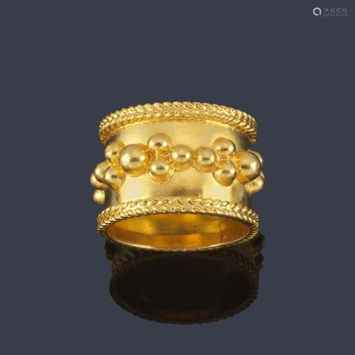 Ring with spherical motifs and cord decoration in …