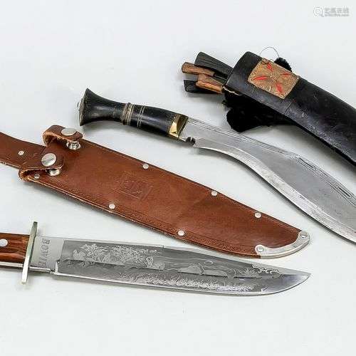 2 couteaux : 1 x marqué ''Original Linder-Messer/Solingen'',...