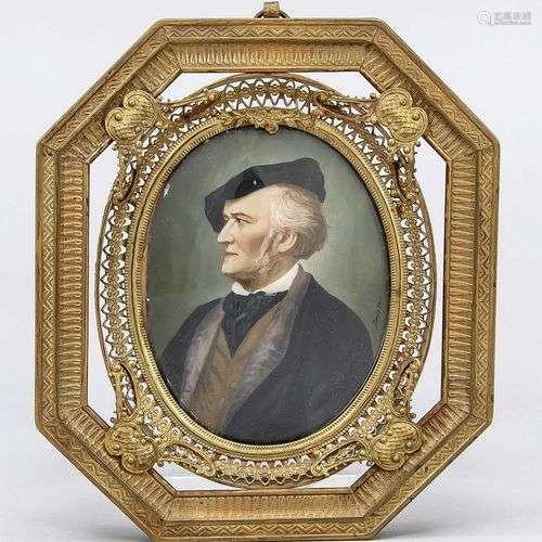 Portrait miniature de Richard Wagner, fin du XIXe siècle, pe...