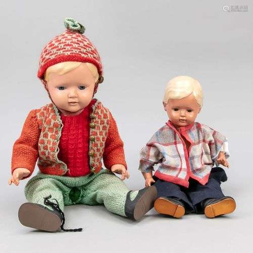 2 poupées de Schildkröt, Allemagne, milieu du 20e siècle, 1 ...