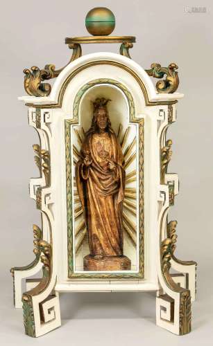 Christ dans une châsse, Christ en bois du XIXe siècle, châss...