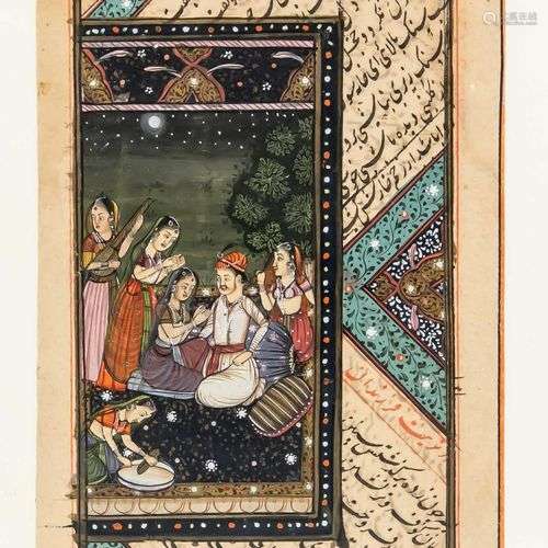 Peinture miniature (page de livre), Inde, probablement 19e s...