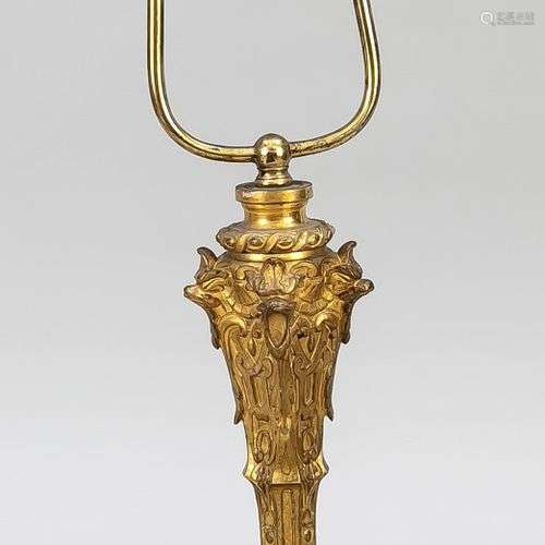 Pied de lampe Renaissance historiciste, 19e s., bronze avec ...