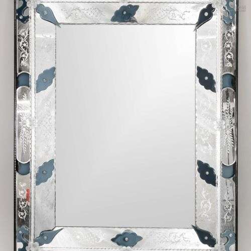 Miroir de Murano, 1ère moitié du 20ème siècle, à décor décou...