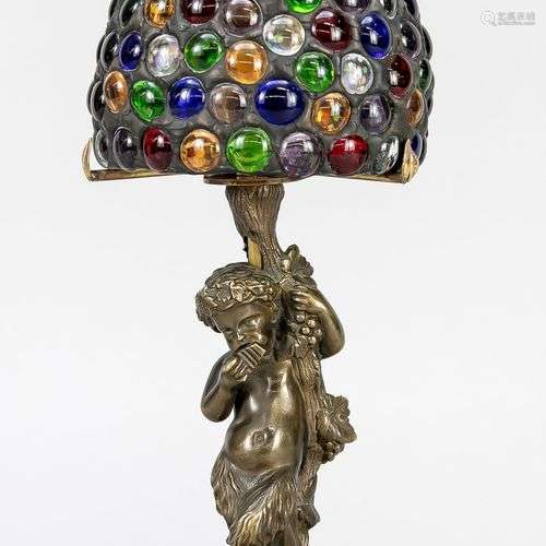 Lampe figurative, 19e/20e siècle, fût en forme de faune joua...