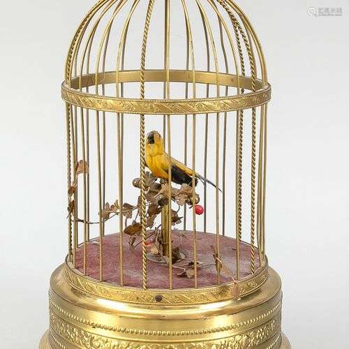 Automate oiseau chanteur, fin XIXe/début XXe siècle, cage bo...