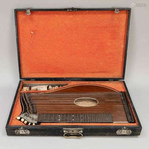 Cithare dans un coffret, 19ème/20ème siècle, instrument sans...