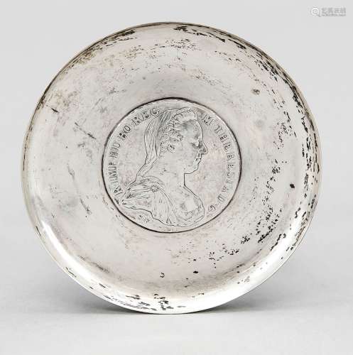 Bol à monnaie avec Theresienthaler, D. 9 cm