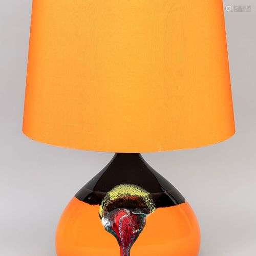 Lampe de table, 1970, base en céramique avec glaçure dégradé...