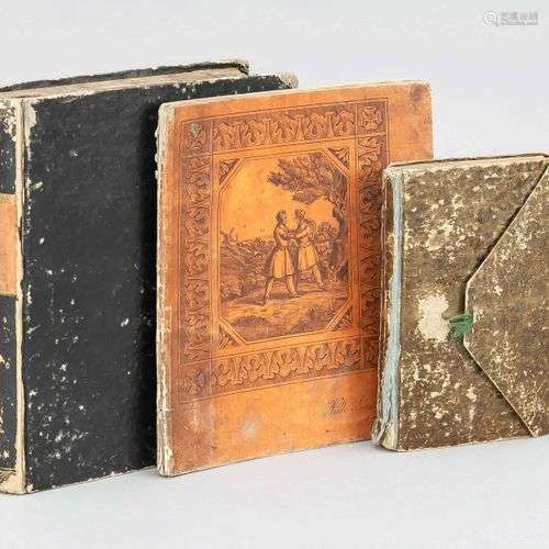 Manuscrits : Trois volumes d'anciens manuscrits allemands. R...