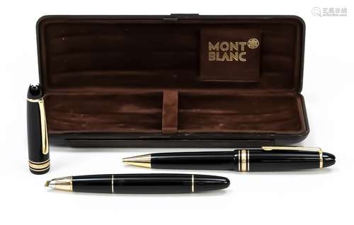 Set d'écriture deux pièces, Montblanc Meisterstück, surligne...