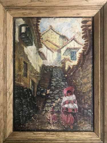 20TH CENTURY MEXICIAN OIL PAINTING ON CANVAS