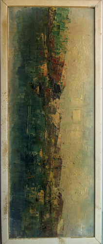 20TH CENTURY OIL ON BOARD ABSTRACT UNSIGNED