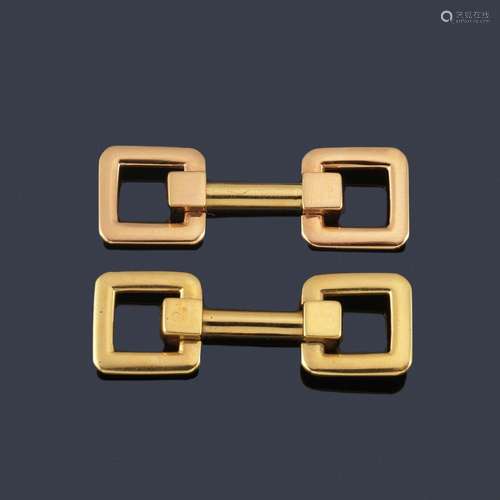 Square buckle cufflinks in 18K yellow gold. …