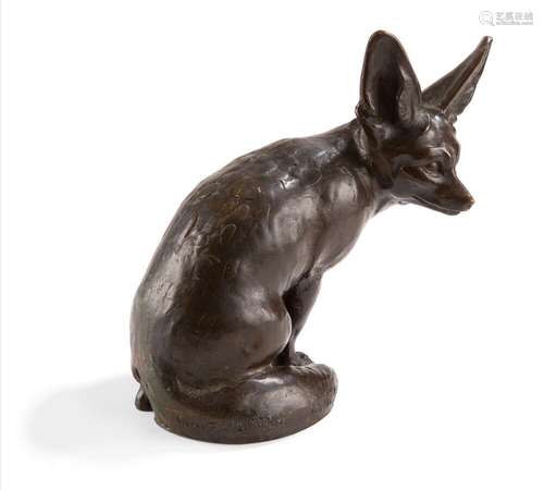 ÉDOUARD MARCEL SANDOZ (1881-1971) « Fennec assis, tête tourn...