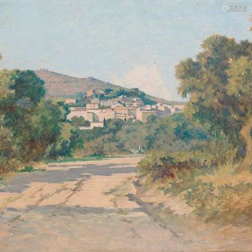 JEAN-GABRIEL GOULINAT (1883-1972) Vue de Bormes, Var Huile s...