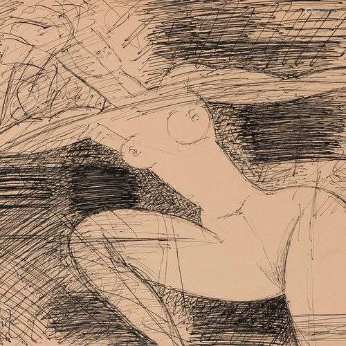 MARCEL GROMAIRE (1892-1971) Modèle accoudée, 1966 Dessin à l...