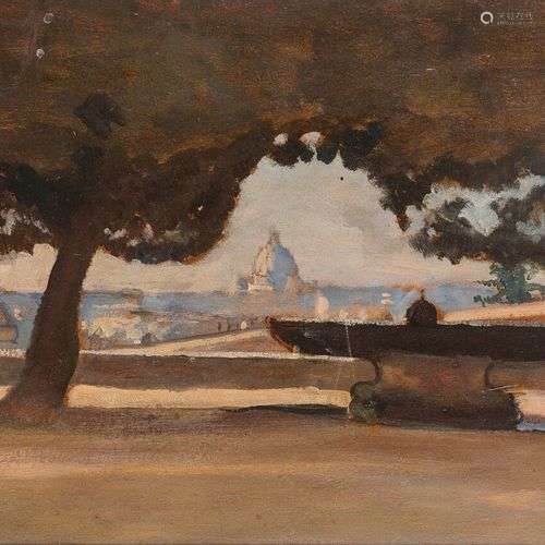 LUCIEN MAINSSIEUX (1885-1958) La vasque de l'Académie de Fra...