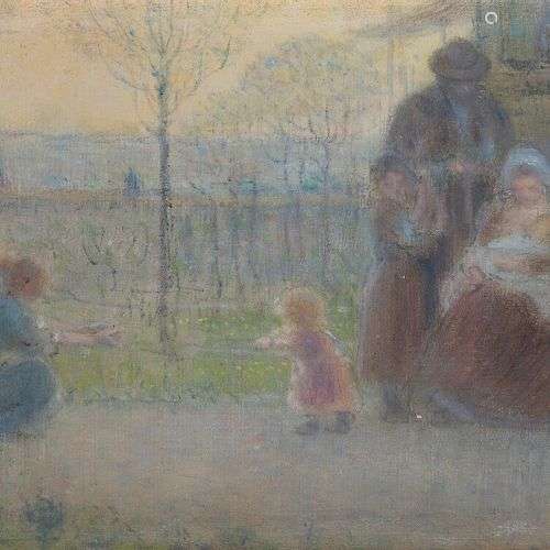 GABRIEL BIESSY (1854-1935) Les premiers pas Huile sur toile ...