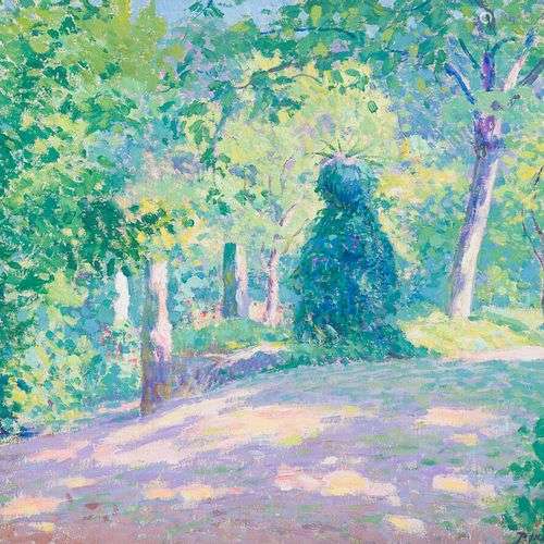 PAUL MADELINE (1863-1920) Le Parc Huile sur toile signée en ...