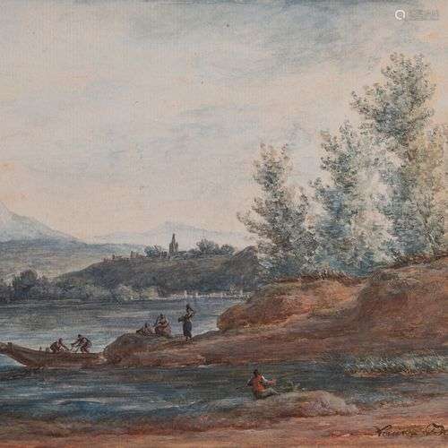 LOUIS BELANGER (PARIS 1756STOCKHOLM 1816) Paysage Gouache aq...