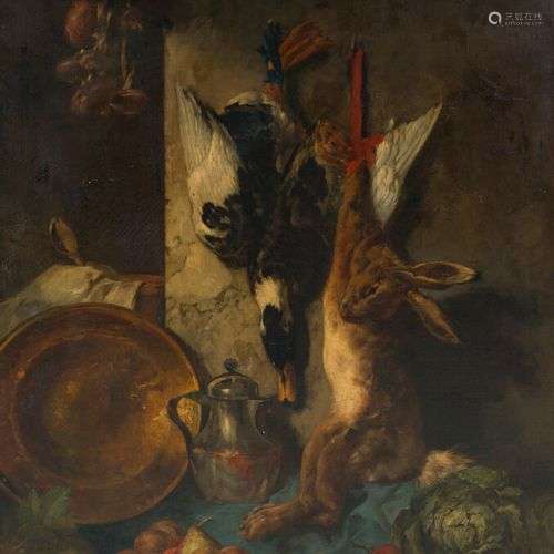 JULES LAURENS (1825-1901) Nature morte au gibier Huile sur t...