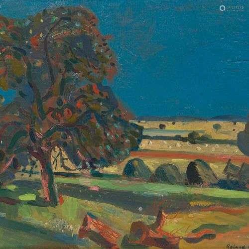 ROLAND OUDOT (1897-1981) Paysage Huile sur toile marouflée s...