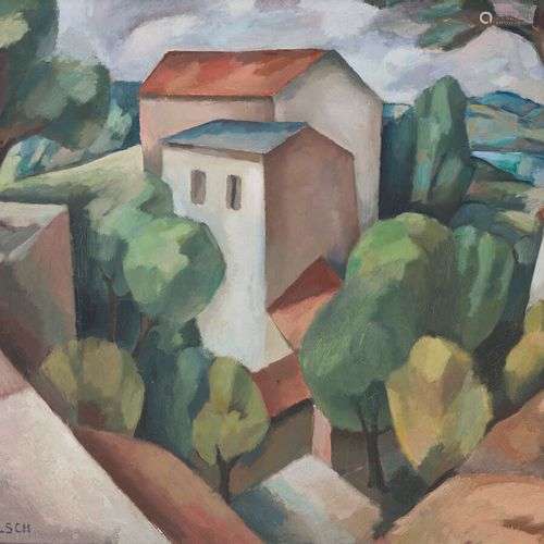 PAUL WELSCH (1889-1954) Paysage Huile sur toile signée en ba...