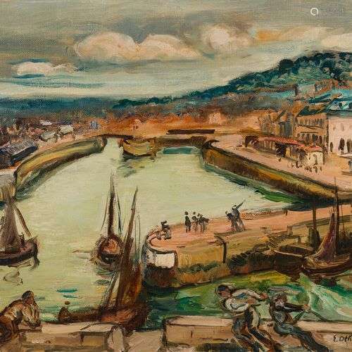 EMILE OTHON FRIESZ (1879-1949) Le Port de Honfleur Huile sur...