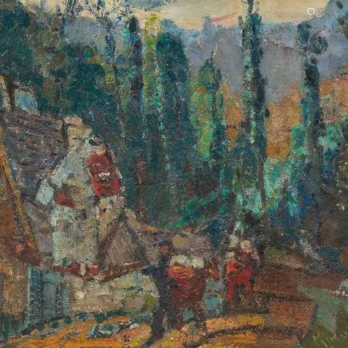 MICHEL KIKOINE (1892-1968) Annay-sur-Serein, 1958 Huile sur ...