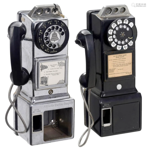 Two American Coin-Operated Telephones, c. 1960