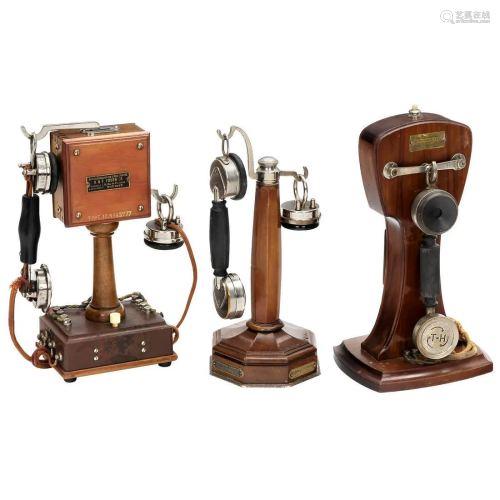 Three French Table Telephones, c. 1920