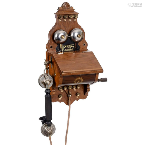 L.M. Ericsson Model AB 120 Wall Telephone, c. 1900