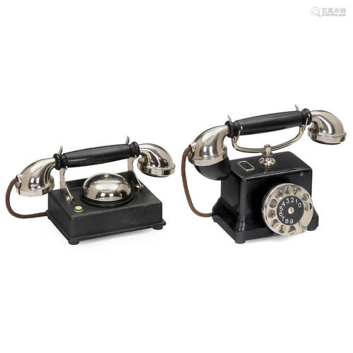 2 Ericsson Wincrantz Art-Deco Telephones, c. 1929