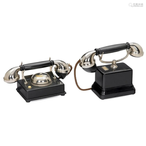 2 Ericsson Wincrantz Art-Deco Telephones, c. 1929