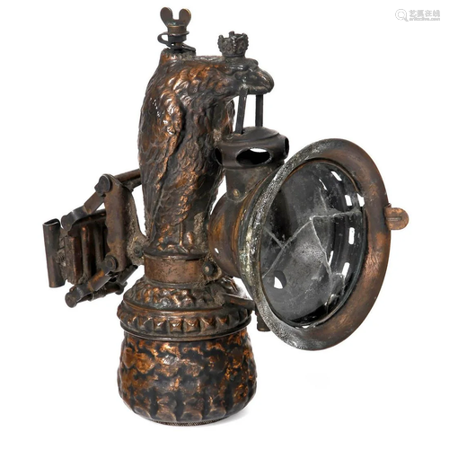 Figural Eagle Acetylene Bicycle Lamp, c. 1910