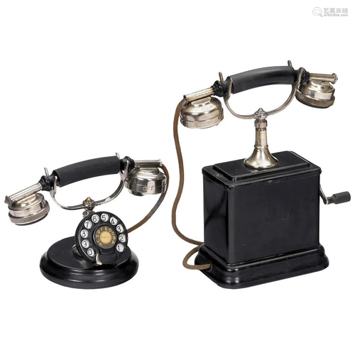 Two Belgian Desk Telephones