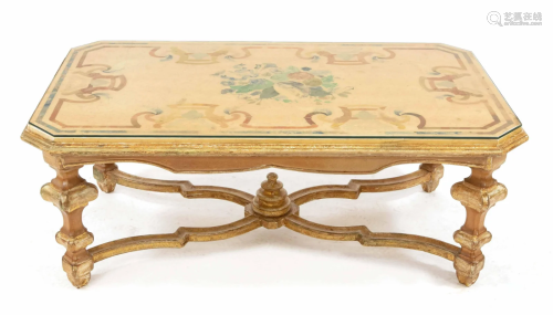 Coffee table, 20th c., gilded