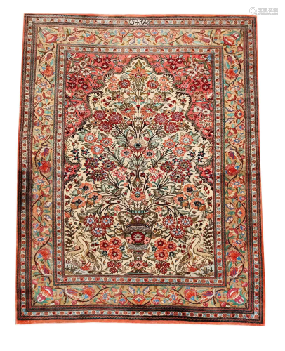 Carpet, silk, signed, 160 x 10