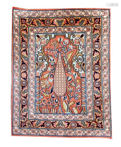 Small carpet, silk, 64 x 48 cm